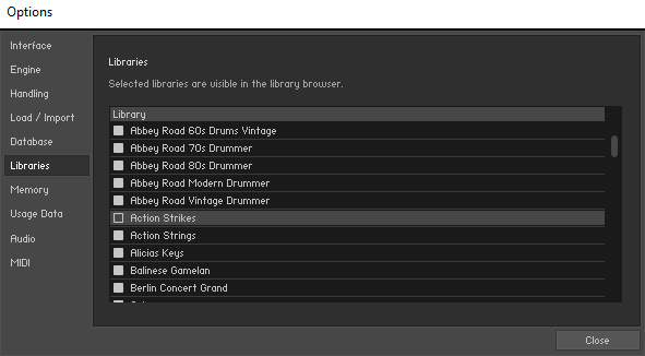 kontakt 5 no add libraries option