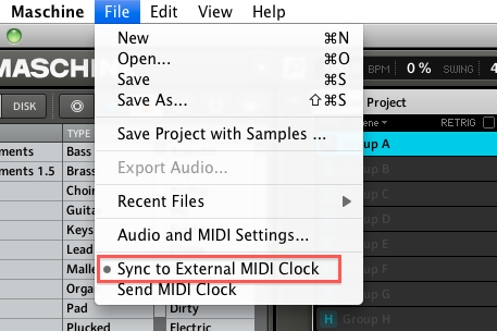 MASCHINE_sync_to_external_MIDI
