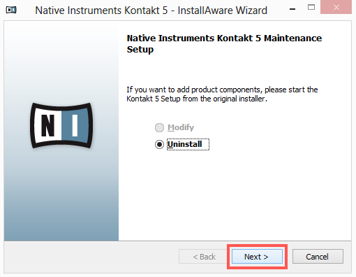 uninstall all native instruments software