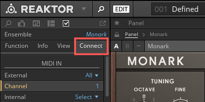 connect midi controller to reaktor plugin in ableton
