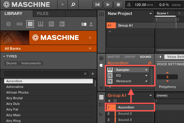 hover for information in maschine native instruments