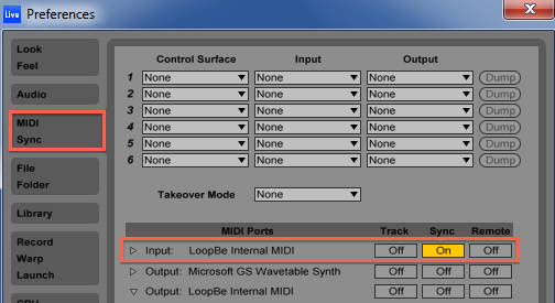 Activate MIDI Sync