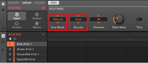 どのようにしてMASCHINEコントローラからのMIDIノートをDAWに