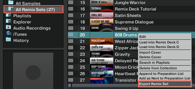 Export Remix Set