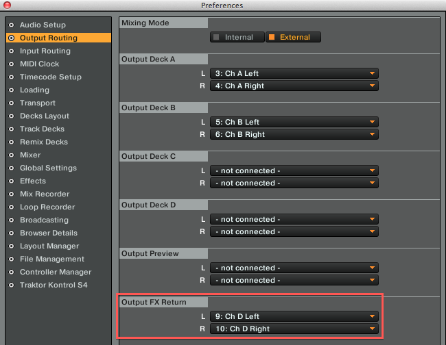 Output Routing