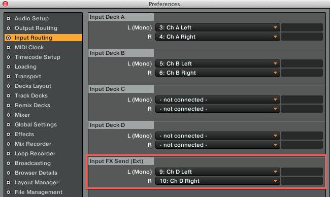 Input Routing