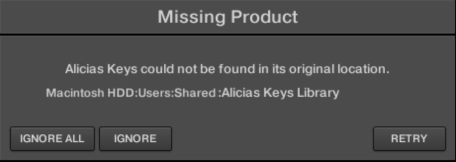 missing product battery 4 factory library could not be found in its original location