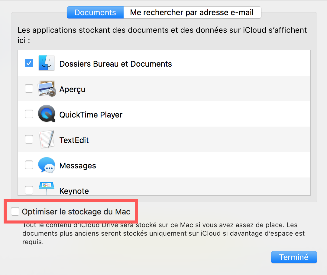 optimize my mac icloud