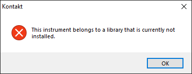 This Instrument Belongs To A Library That Is Currently Not Installed