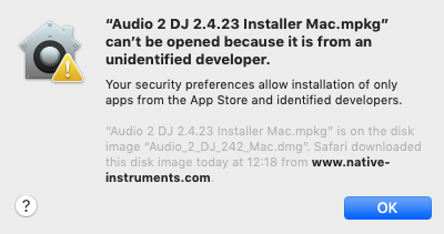 install program on mac from unidentified developer