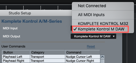 komplete kontrol m32 cubase integration