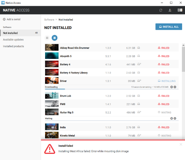 Native Access Error While Mounting Disk Image Native Instruments