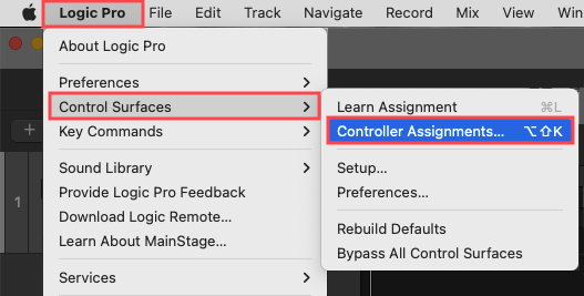 logic pro controller assignment parameter