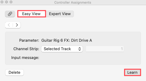 logic pro controller assignment parameter