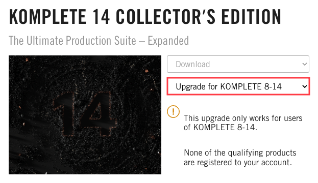 KOMPLETE SELECTからKOMPLETE 14 Collectors Editionにアップグレードする方法 – Native  Instruments